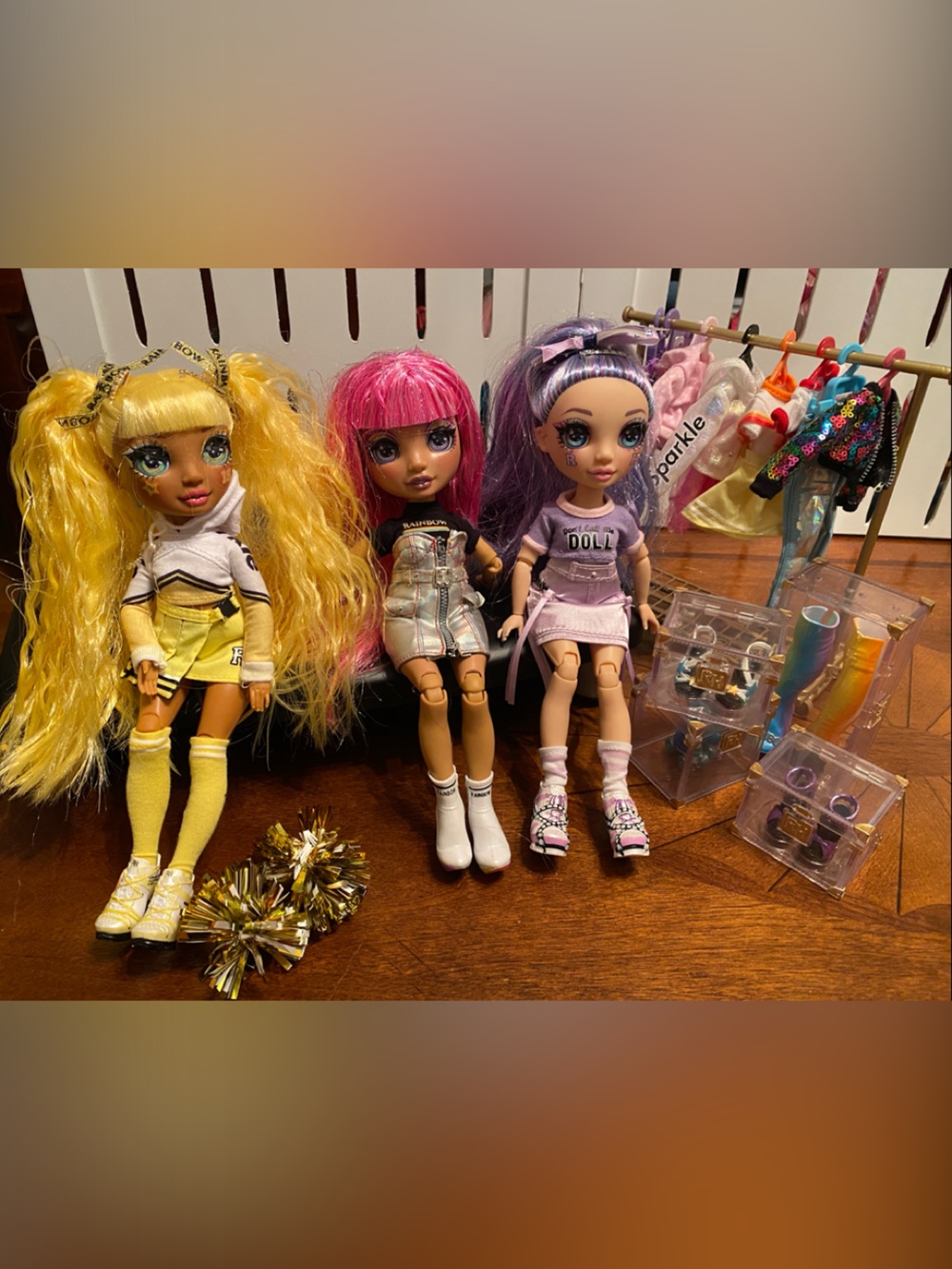 Rainbow High 3 Dolls with Outfits & Shoes